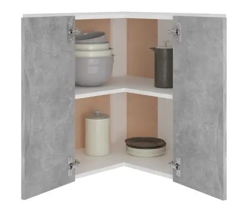 Pakabinama Kampinė Spintelė,  “Lyon",  Betono Pilka,  57X57X60Cm