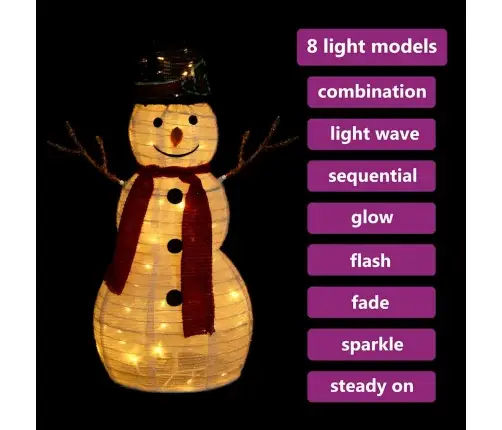 Dekoratīva Ziemassvētku Sniegavīra Figūra Ar Led, Audums, 60 Cm Vidaxl Dekoratīva Ziemassvētku Sniegavīra Figūra Ar Led, Audums, 60 Cm Vidaxl