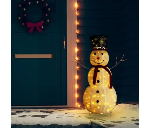 Dekoratīva Ziemassvētku Sniegavīra Figūra, Led, Audums, 120 Cm Vidaxl