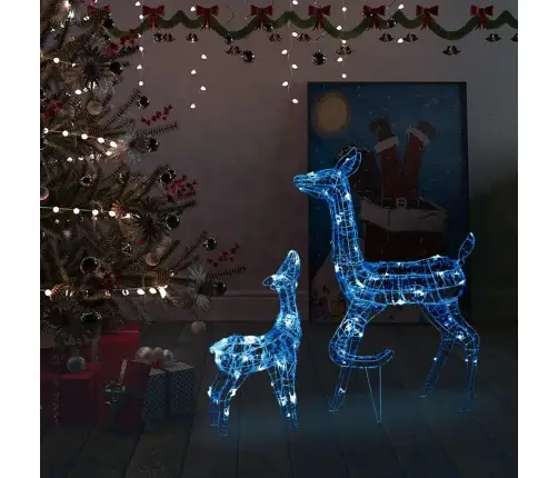 Akrila Ziemeļbriežu Ziemassvētku Dekorācija, 160 Zilas Led Vidaxl