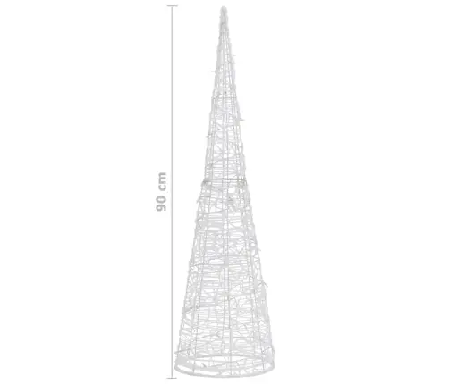 Akrüülist Valguspüramiid, Led-Tuli, Koonus, Külm Valge 90 Cm