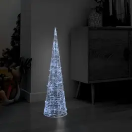 Led Lampiņu Dekorācija, Akrils, Piramīda, 90 Cm, Vēsi Balta Vidaxl