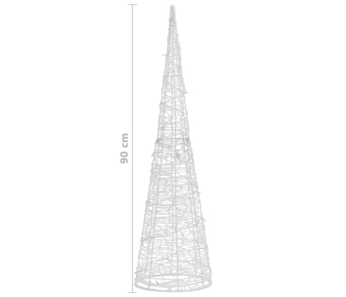 Led Lampiņu Dekorācija, Akrils, Piramīda, 90 Cm, Zila Vidaxl