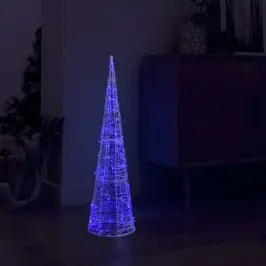 Led Lampiņu Dekorācija, Akrils, Piramīda, 90 Cm, Zila Vidaxl