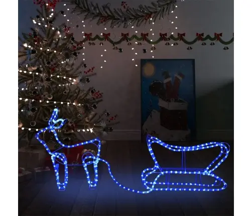 Ziemassvētku Dekorācija, Ziemeļbrieži Un Kamanas, 252 Led Vidaxl
