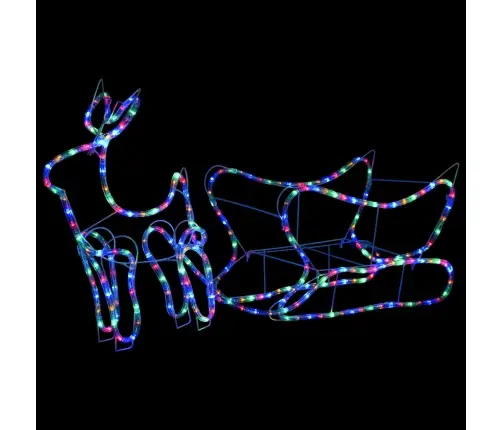 Põhjapõdrad Saaniga, Jõulukaunistus Õue, 252 Ledi