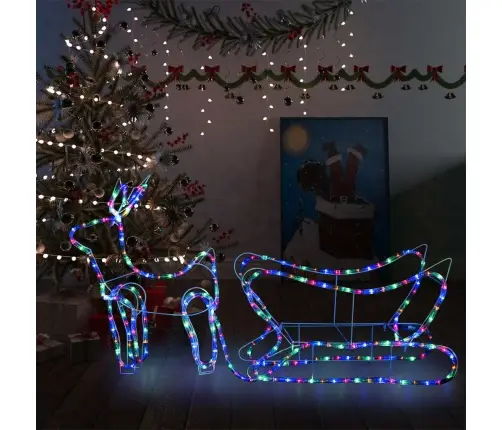 Põhjapõdrad Saaniga, Jõulukaunistus Õue, 252 Ledi