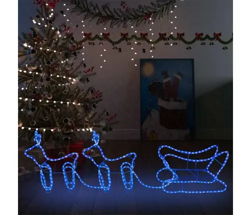 Ziemassvētku Dekorācija, Ziemeļbrieži Un Kamanas, 576 Led Vidaxl