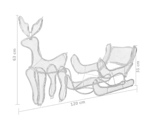 Jõulutuled Põhjapõder Saaniga, Võrguga, 432 Ledi