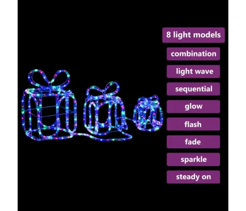 Ziemassvētku Dekorācija, Dāvanu Kastes Ar 180 Led Lampiņām Vidaxl