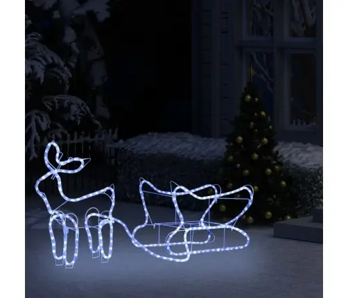 Ziemassvētku Dekorācija, Ziemeļbrieži Un Kamanas, 252 Led Vidaxl