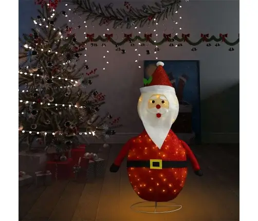 Dekoratīva Ziemassvētku Vecīša Figūra Ar Led, Audums, 120 Cm Vidaxl
