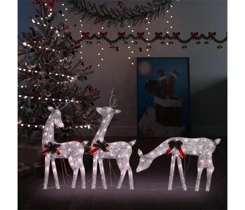 Ziemassvētku Dekorācija, Ziemeļbriežu Ģimene, 270X7X90 Cm Vidaxl