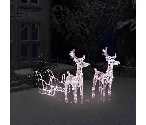 Ziemassvētku Dekorācija, Ziemeļbrieži, Kamanas, 160 Led, 130 Cm Vidaxl
