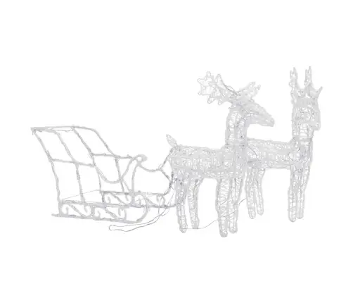 Ziemassvētku Dekorācija, Ziemeļbrieži, Kamanas, 160 Led, 130 Cm Vidaxl