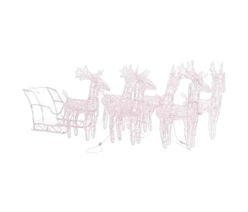 Põhjapõdrad Ja Saan, Jõulukaunistus, 280 X 28 X 55 cm Akrüül