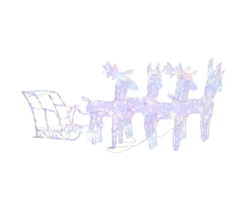 Ziemassvētku Dekorācija, Ziemeļbrieži Un Kamanas, 280X28X55 Cm Vidaxl