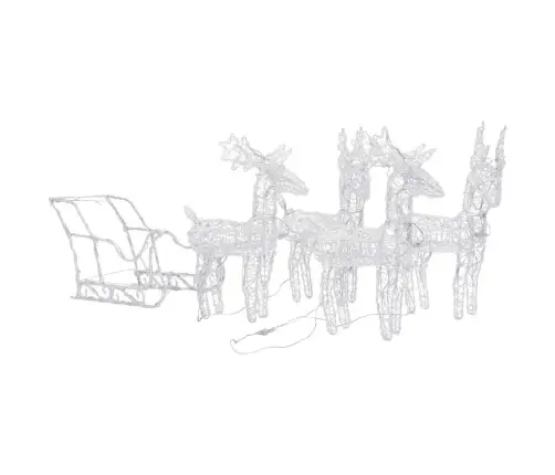 Ziemassvētku Dekorācija, Ziemeļbrieži Un Kamanas, 280X28X55 Cm Vidaxl