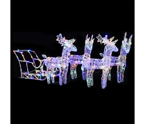 Ziemassvētku Dekorācija, Ziemeļbrieži Un Kamanas, 280X28X55 Cm Vidaxl