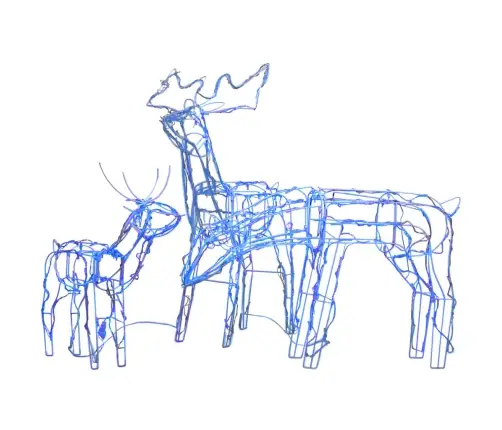 3-Daļīgs Ziemassvētku Dekors Ar Lampiņām, Brieži, 229 Led Vidaxl