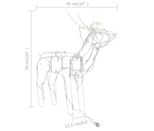 3-Daļīgs Ziemassvētku Dekors Ar Lampiņām, Brieži, 229 Led Vidaxl
