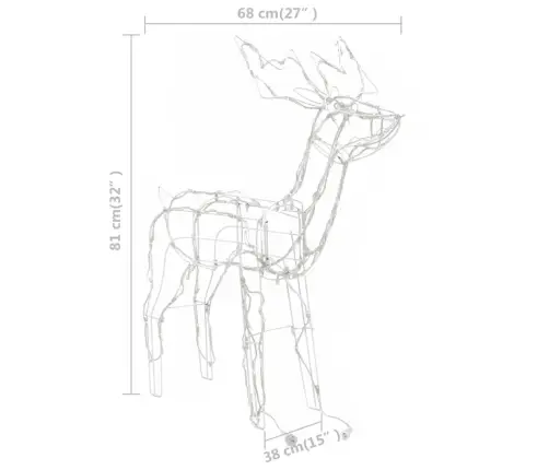 3-Daļīgs Ziemassvētku Dekors Ar Lampiņām, Brieži, 229 Led Vidaxl