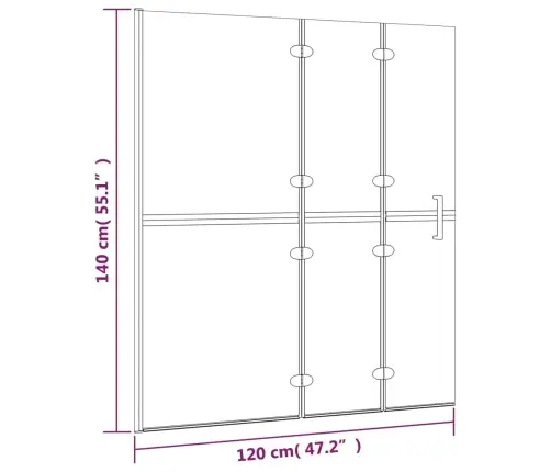 Salokāma Dušas Siena, Esg, 120X140 Cm, Balta Vidaxl