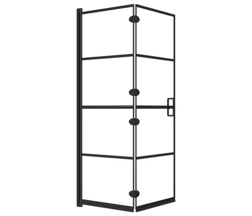 Salokāma Dušas Kabīne, Esg, 100X140 Cm, Melna Vidaxl