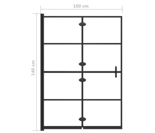Salokāma Dušas Kabīne, Esg, 100X140 Cm, Melna Vidaxl