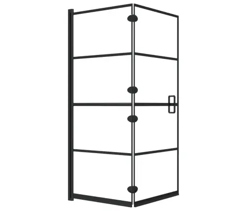 Salokāma Dušas Kabīne, 120X140 Cm, Esg, Melna Vidaxl