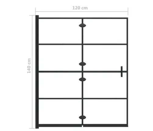 Salokāma Dušas Kabīne, 120X140 Cm, Esg, Melna Vidaxl