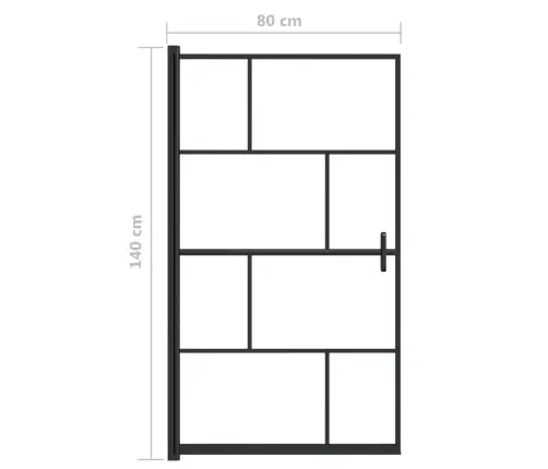 Dušas Siena, Esg, 80X140 Cm, Melna Vidaxl