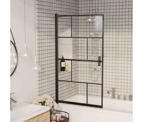 Dušas Siena, Esg, 80X140 Cm, Melna Vidaxl