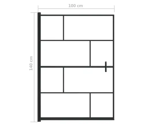 Dušas Siena, 100X140 Cm, Esg, Melna Vidaxl