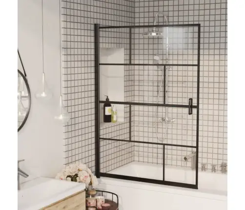 Dušas Siena, 100X140 Cm, Esg, Melna Vidaxl