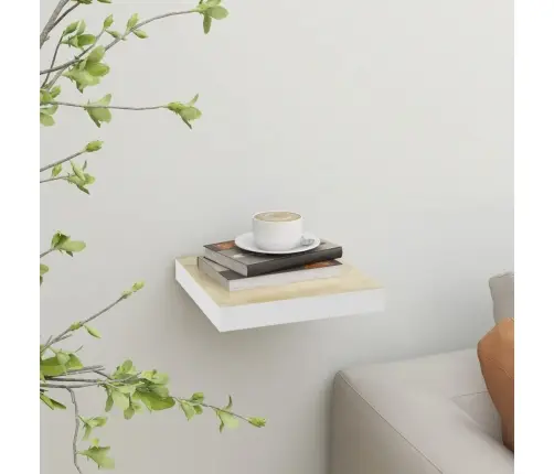 Pakabinama Sieninė Lentyna, Ąžuolo Ir Balta, 23X23,5X3,8cm Mdf