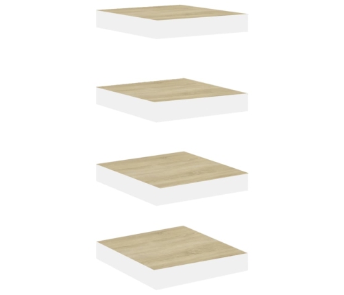 Sienas Plaukti, 4 Gab., Balti, Ozolkoka, 23X23,5X3,8 Cm, Mdf Vidaxl