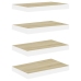 Sienas Plaukti, 4 Gab., Balti, Ozolkoka, 40X23X3,8 Cm, Mdf Vidaxl