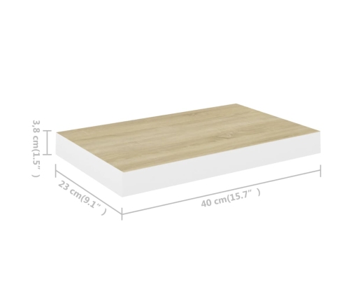Sienas Plaukti, 4 Gab., Balti, Ozolkoka, 40X23X3,8 Cm, Mdf Vidaxl
