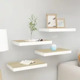 Seinariiulid, 4 Tk, Tamm Ja Valge, 40 X 23 X 3,8 Cm Mdf