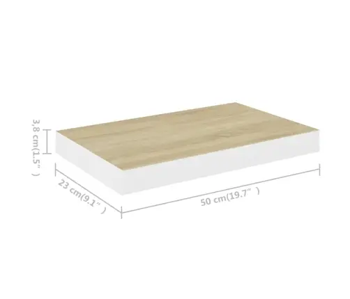 Sienas Plaukti, 4 Gab., Balti, Ozolkoka, 50X23X3,8 Cm, Mdf Vidaxl