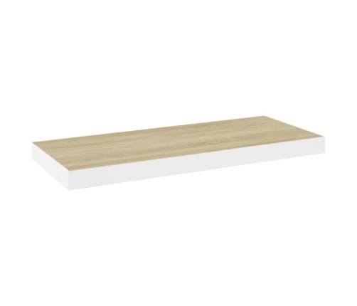 Sienas Plaukts, Balta Un Ozolkoka Krāsa, 60X23,5X3,8 Cm, Mdf Vidaxl