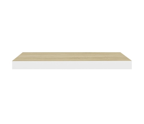 Sienas Plaukts, Balta Un Ozolkoka Krāsa, 60X23,5X3,8 Cm, Mdf Vidaxl
