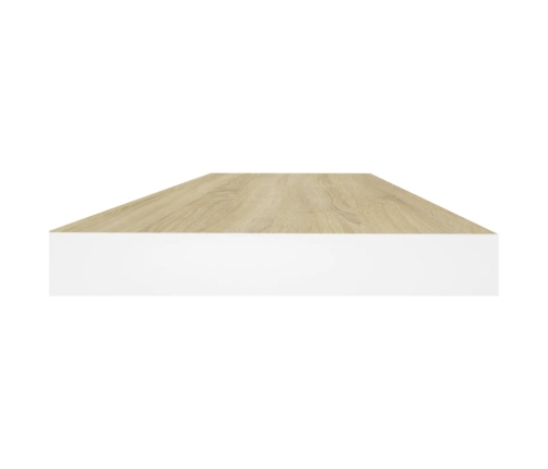 Sienas Plaukts, Balta Un Ozolkoka Krāsa, 60X23,5X3,8 Cm, Mdf Vidaxl