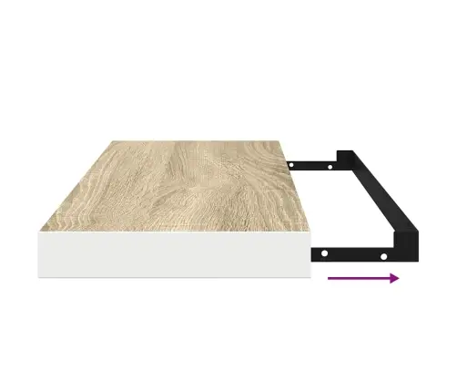 Seinariiulid, 2 Tk, Tamm Ja Valge, 60 X 23,5 X 3,8 Cm Mdf