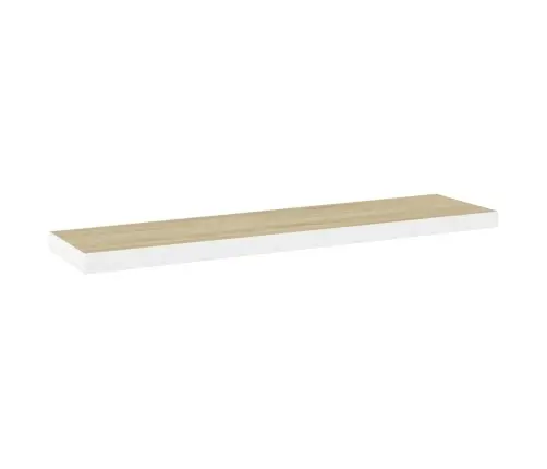 Sienas Plaukti, 2 Gab., Balti, Ozolkoka, 120X23,5X3,8 Cm, Mdf Vidaxl