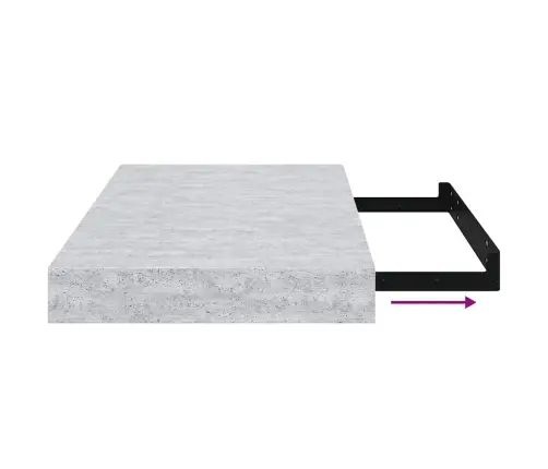 Seinariiulid, 4 Tk, Betoonhall, 40 X 23 X 3,8 Cm Mdf