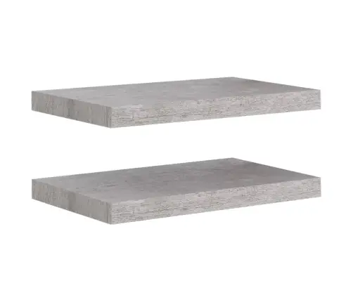Sienas Plaukti, 2 Gab., Betona Pelēki, 50X23X3,8 Cm, Mdf Vidaxl
