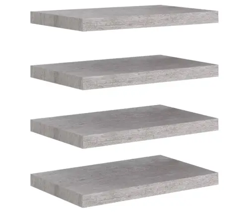 Seinariiulid, 4 Tk, Betoonhall, 50 X 23 X 3,8 Cm Mdf