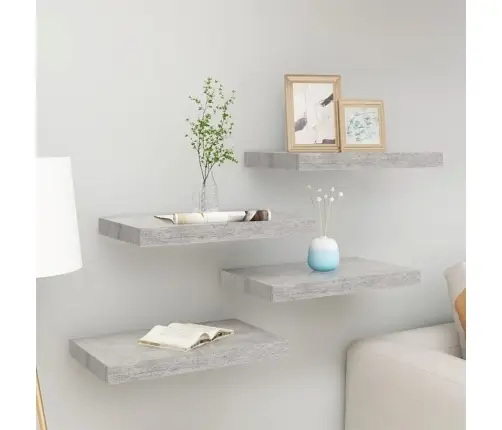 Seinariiulid, 4 Tk, Betoonhall, 50 X 23 X 3,8 Cm Mdf